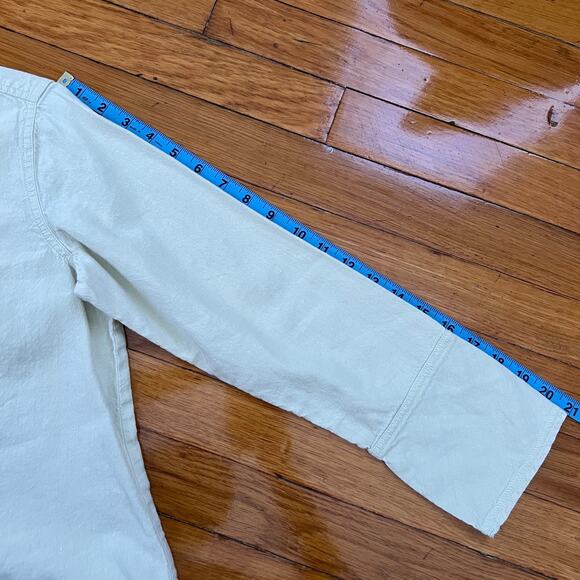 J.Jill Linen Cotton Blend Light Green Yellow Button Down Tunic Top Size S - Picture 10 of 10